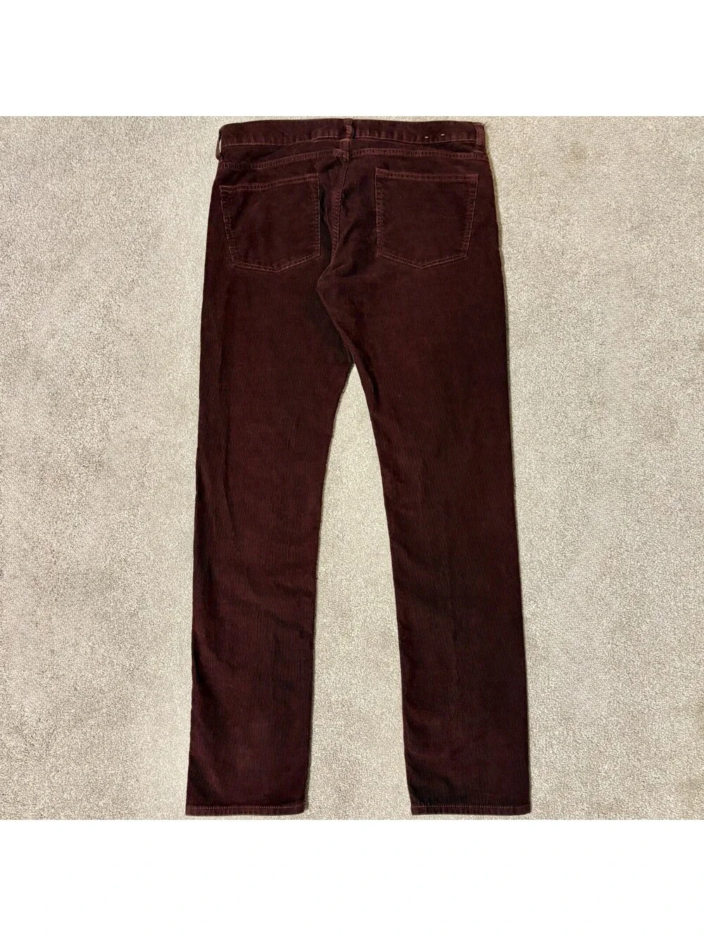 J Crew Mens 484 Slim Straight Corduroy Pants Burgundy Maroon Preppy, Sz 32x32